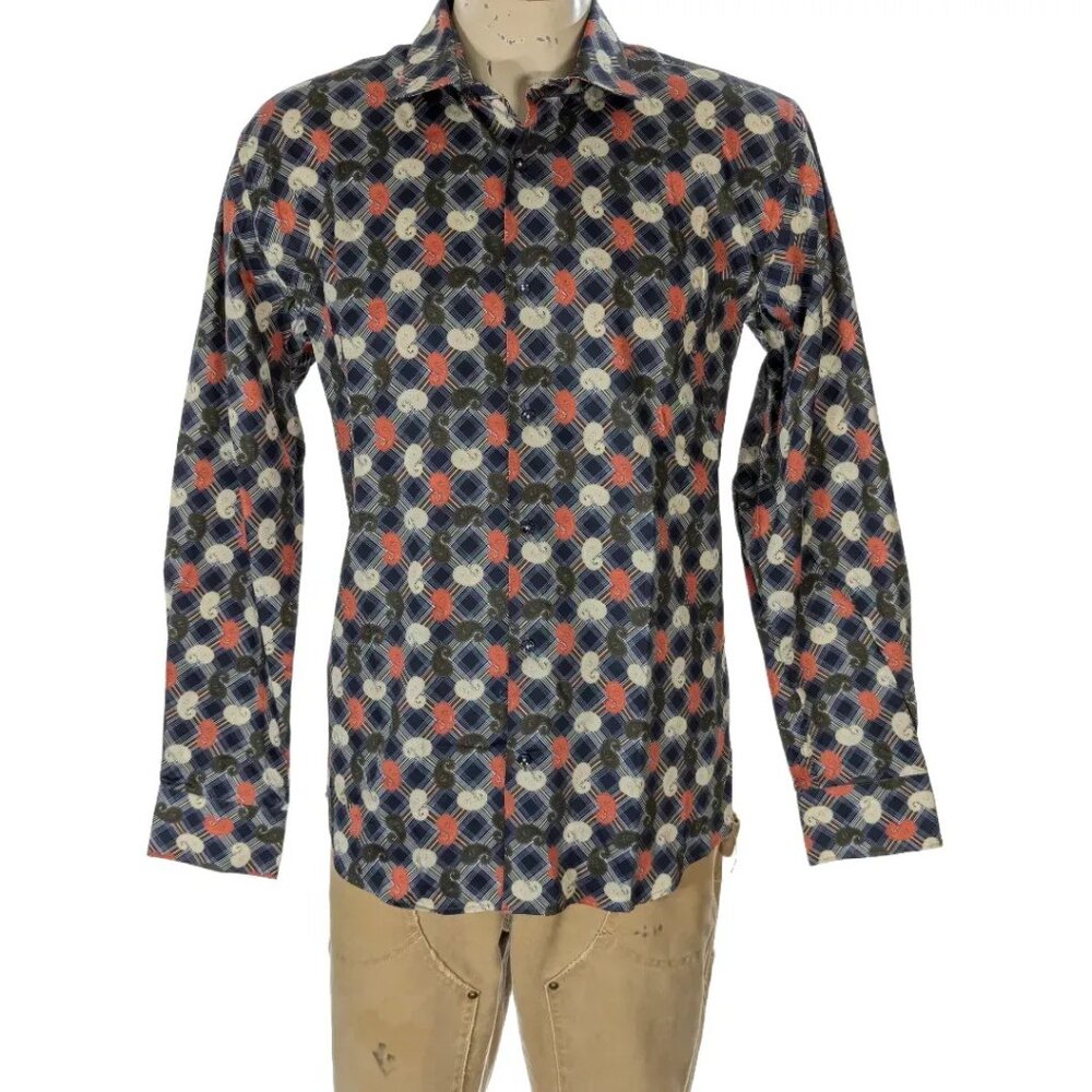 Sartoria ASA Paisley Cotton Button Down Shirt Sz XL Slim Fit NWT
